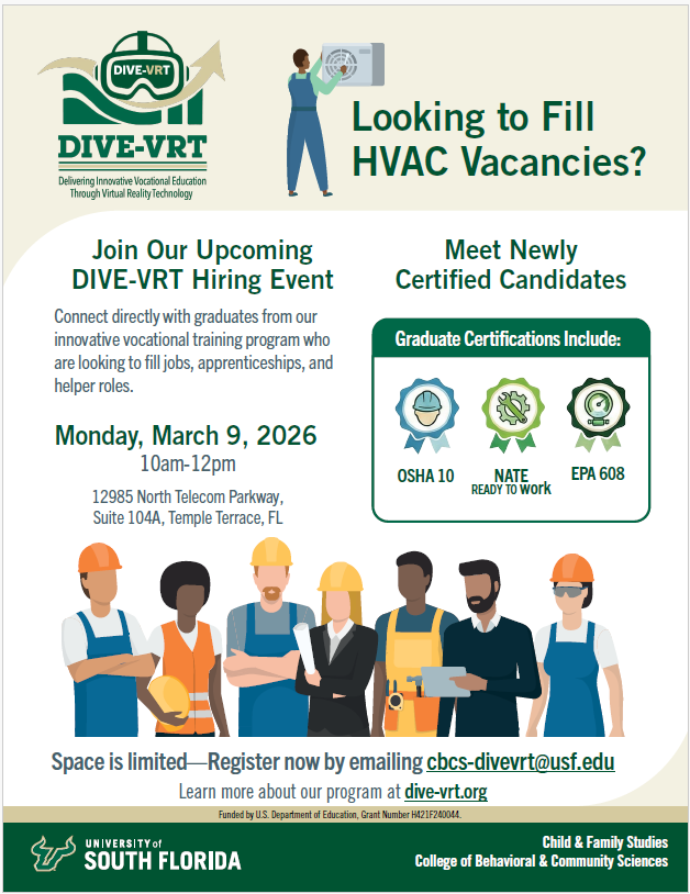 screenshot Join Our Upcoming DIVE VRT Hiring Event Flyer link to PDF below